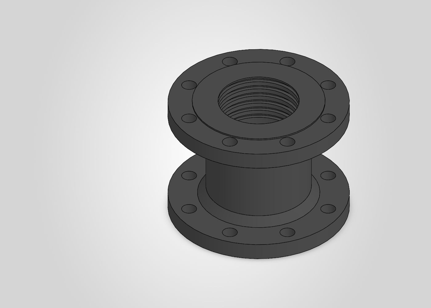 Table E double-flanged spool created through the SolidPilot SOLIDWORKS workflow